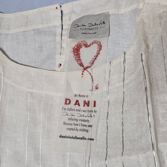 Daniela Dallavalle Elisa Cavaletti DANI Top Blouse Women Size L White Linen - Picture 13 of 16
